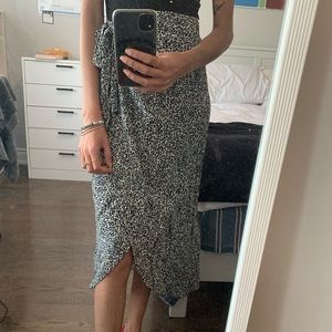 American Eagle Leopard Print Midi-skirt